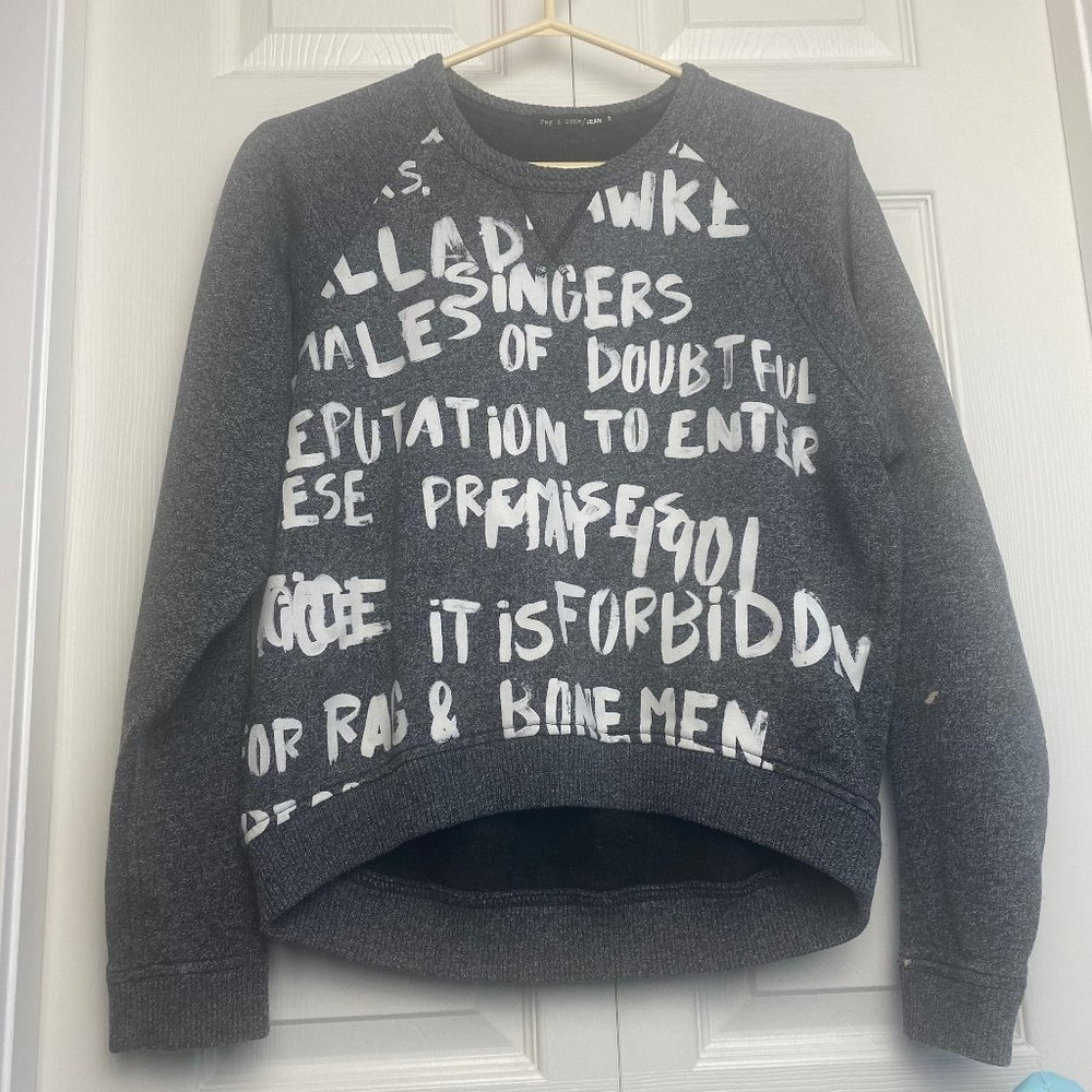Rag & Bone Jean Long Sleeve Graffiti Sweater Size Small